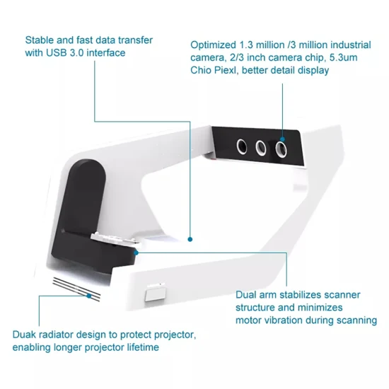 Vendita calda in fabbrica di alta qualità Blue Light Digital CAD Cam Dental Lab Desktop Scanner 3D Dental