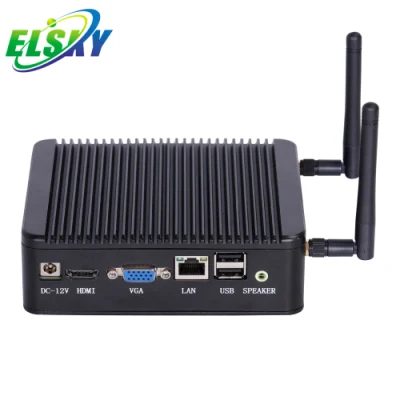 Vendita calda Elsky 12V DDR3 Msata Fanless Pocket Nano Mini PC Processore Dual Core J1900 con 1 LAN per computer di controllo industriale